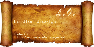 Lendler Orsolya névjegykártya